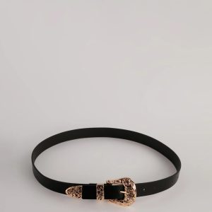 Let's Ride Western Faux Leather Belt