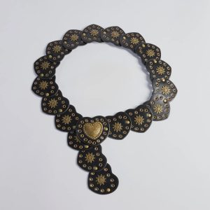 Western Love Heart Medallion Faux Leather Belt