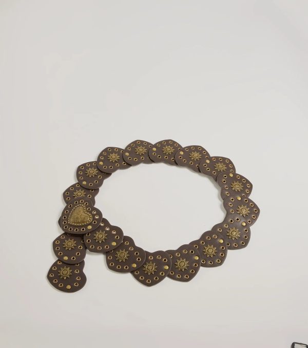 Western Love Heart Medallion Faux Leather Belt - Image 4