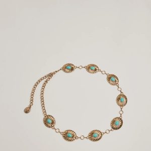 Western Glam Concho Chain Stone Belt