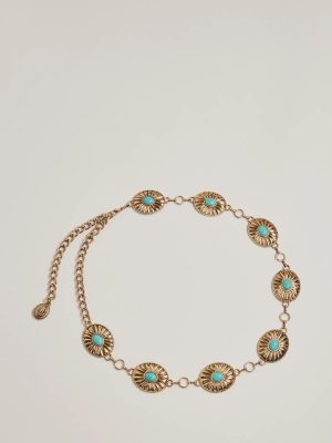 Western Glam Concho Chain Stone Belt