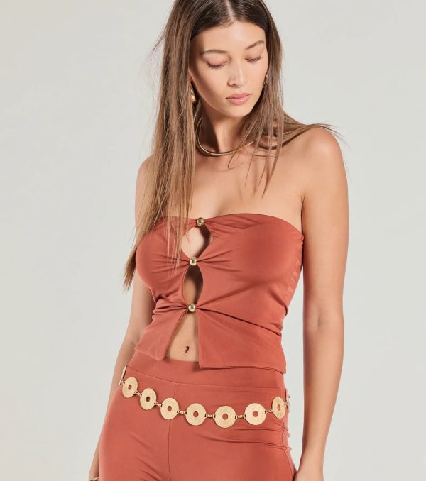 Boho Chic Textured Disc Chain Metal Belt - Image 3