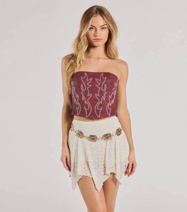 Vintage Charm Gemstone Concho Chain Belt - Image 3