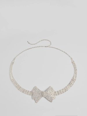 Sealed In Luxe Rhinestone Bow Belt