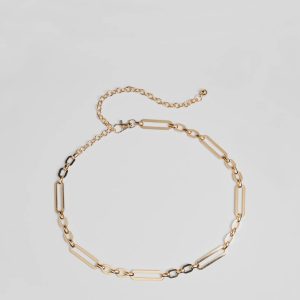 Chic Muse Paper Clip Metal Chain Belt