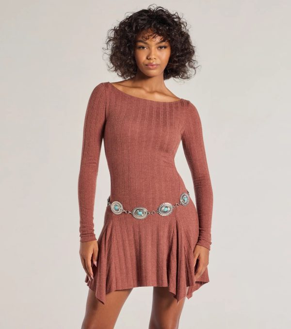 Western Flair Oval Concho Stone Chain Belt - Image 3