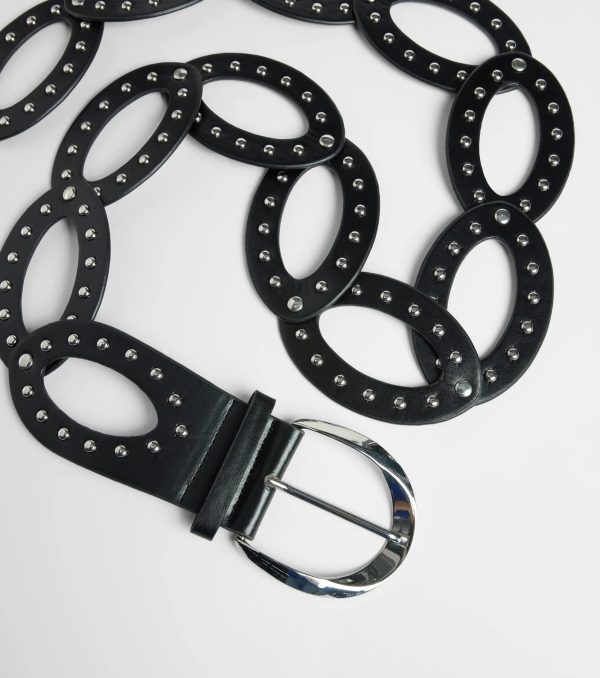 Edgy Approach Studded Oval Belt - Image 3