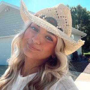Chic Beaded Straw Cowboy Hat