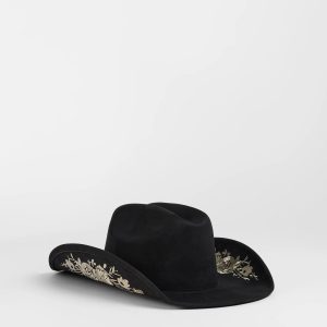 Western Blooms Embroidered Rose Cowboy Hat