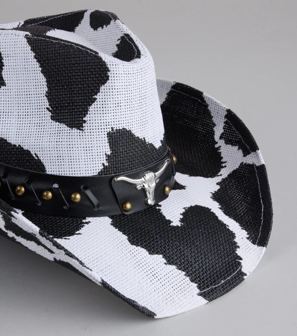 Saddle Up Cow Print Cowboy Hat - Image 2
