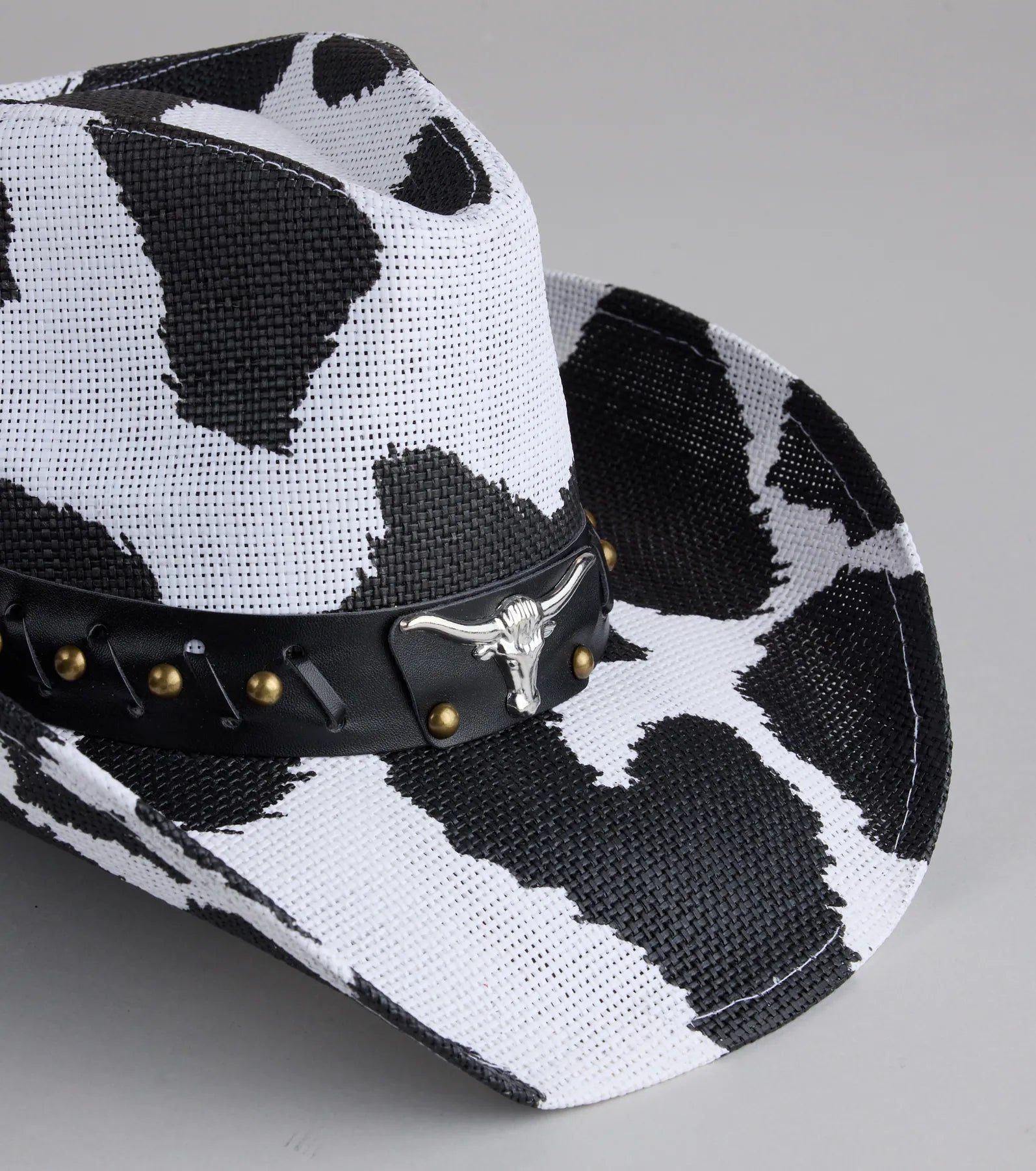 Saddle Up Cow Print Cowboy Hat - Image 2