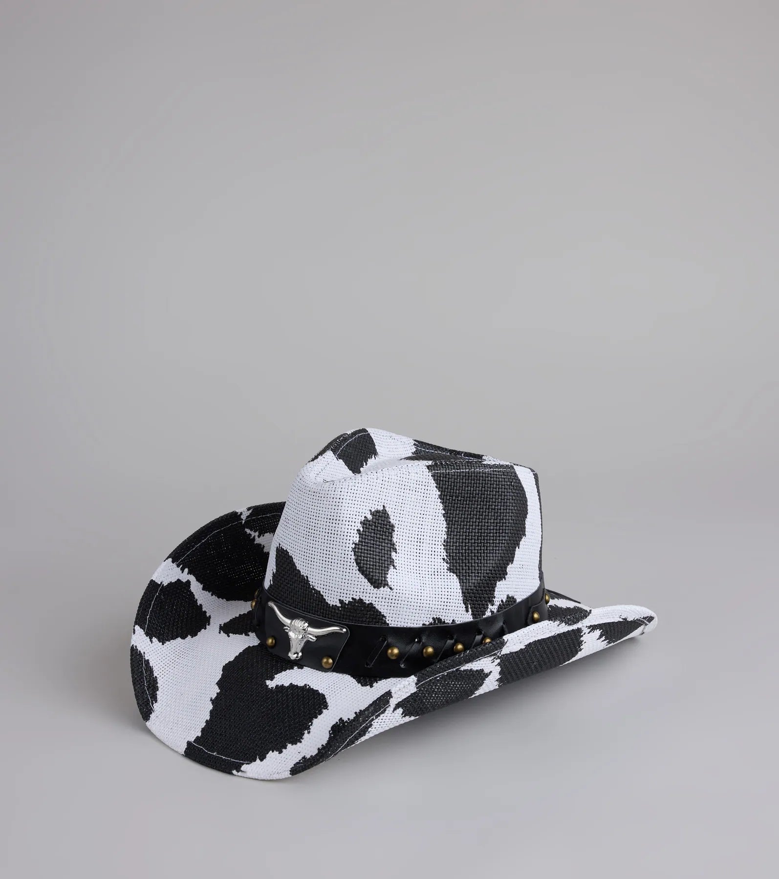Saddle Up Cow Print Cowboy Hat - Image 3