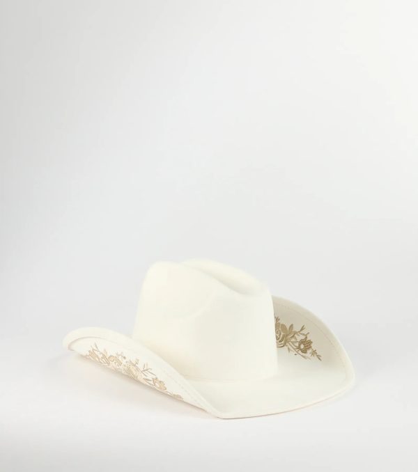 Western Blooms Embroidered Rose Cowboy Hat - Image 5