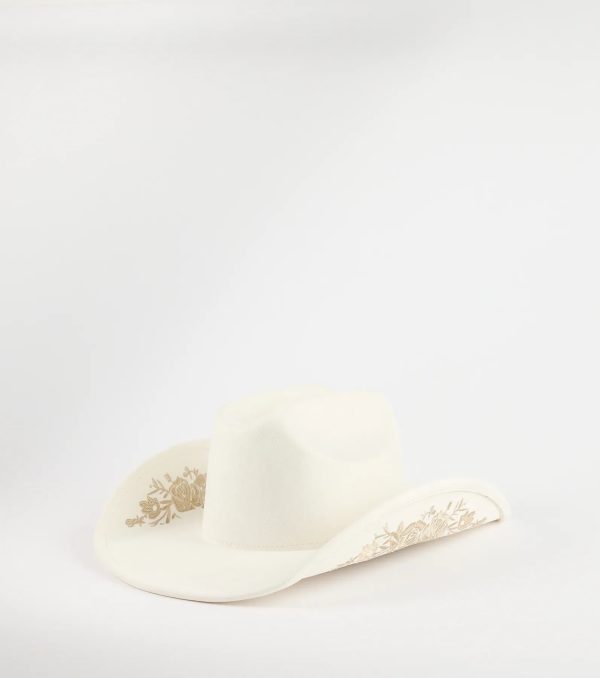 Western Blooms Embroidered Rose Cowboy Hat - Image 7