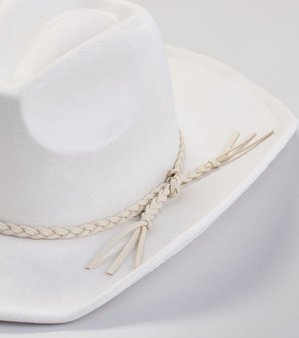 Wild West Braid Faux Suede Cowboy Hat - Image 9