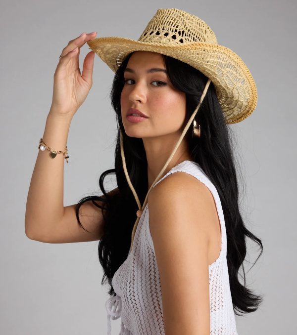 Beachy Babe Straw Cowboy Hat - Image 4