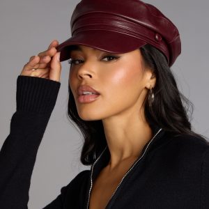 Everyday Edge Faux Leather Cabby Hat