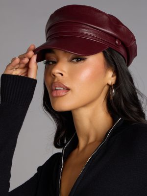 Everyday Edge Faux Leather Cabby Hat