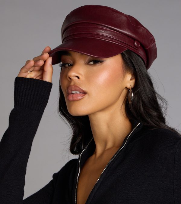 Everyday Edge Faux Leather Cabby Hat