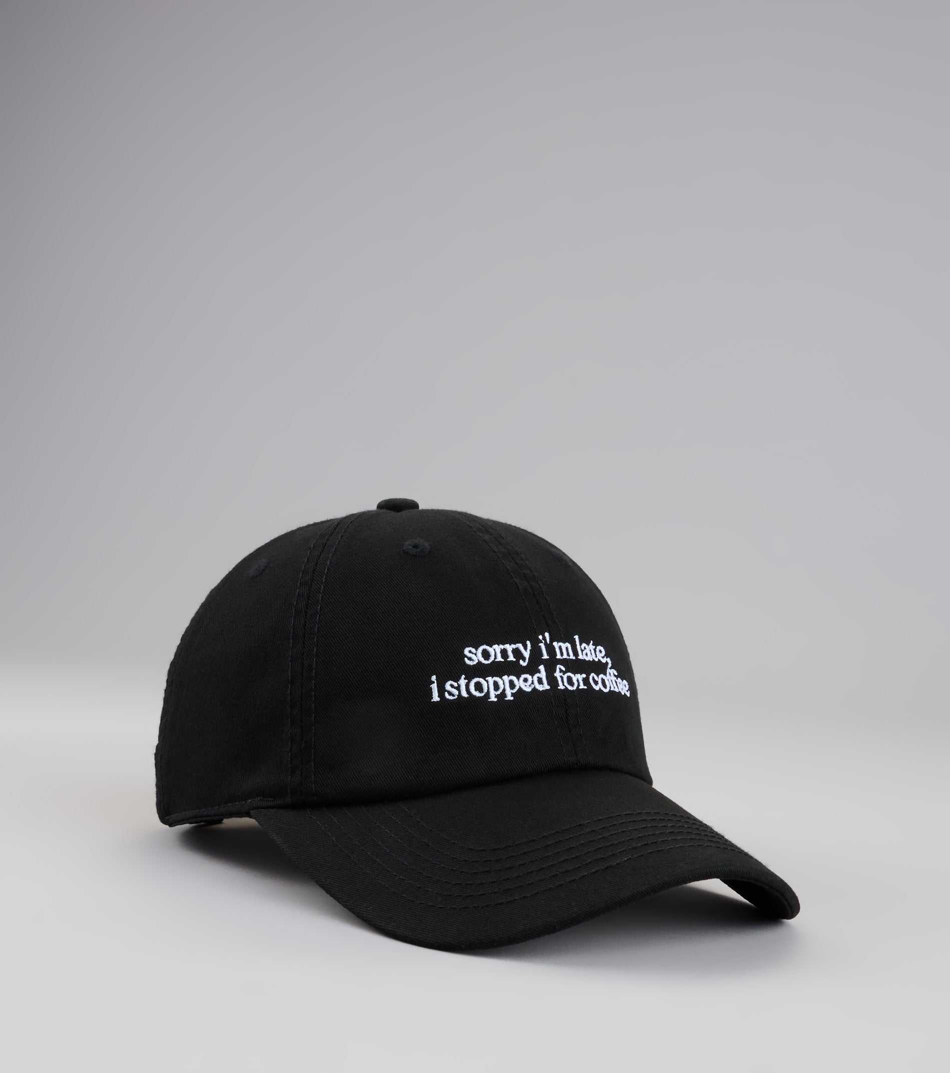Sorry I'm Late. I Stopped For Coffee Baseball Cap - Image 7