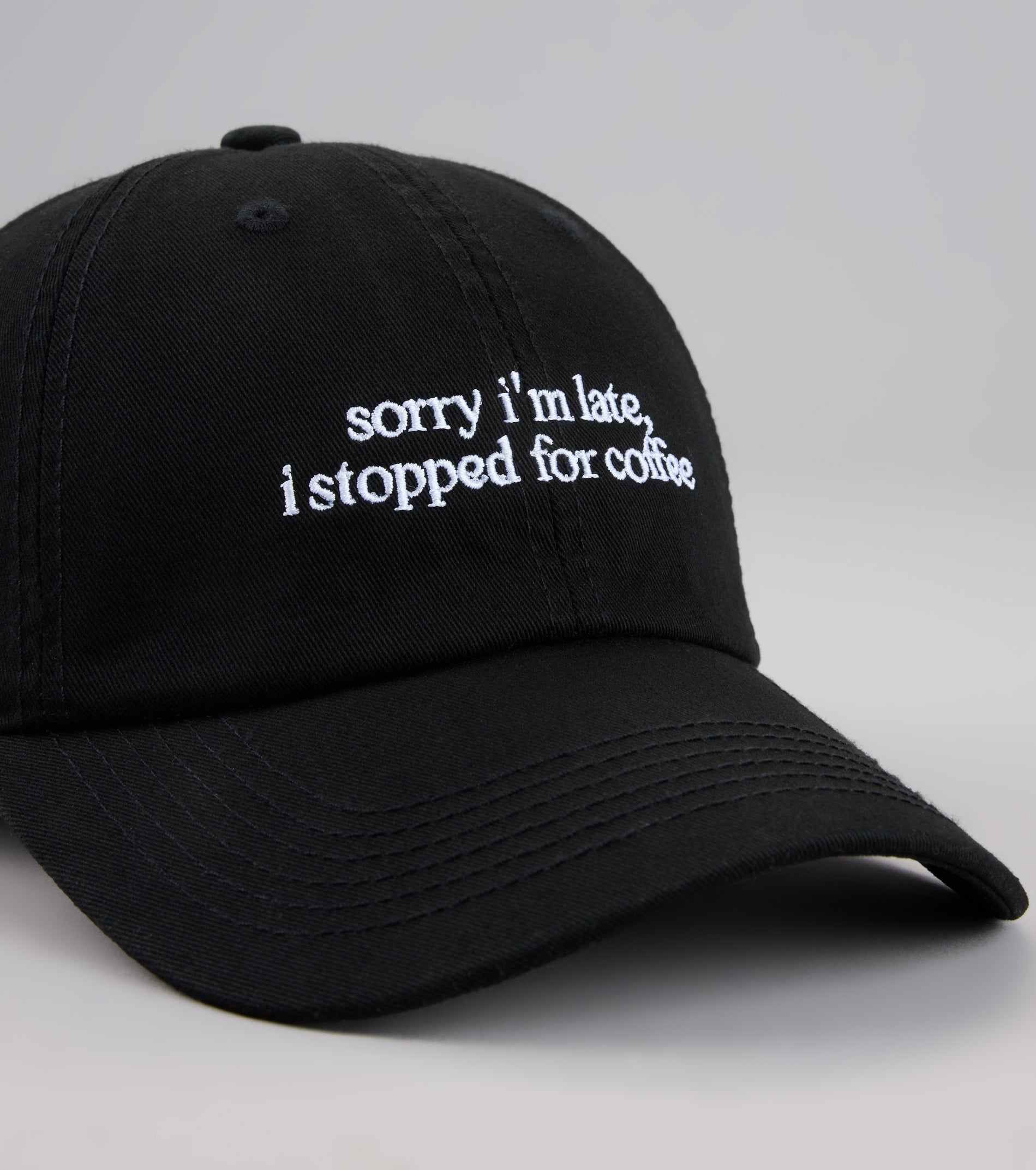 Sorry I'm Late. I Stopped For Coffee Baseball Cap - Image 9