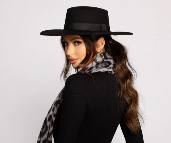 Faux Wool Banded Boater Hat - Image 2