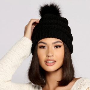 Chunky Knit Pom Beanie