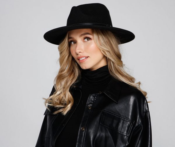 Basic Mood Faux Wool Panama Hat - Image 3