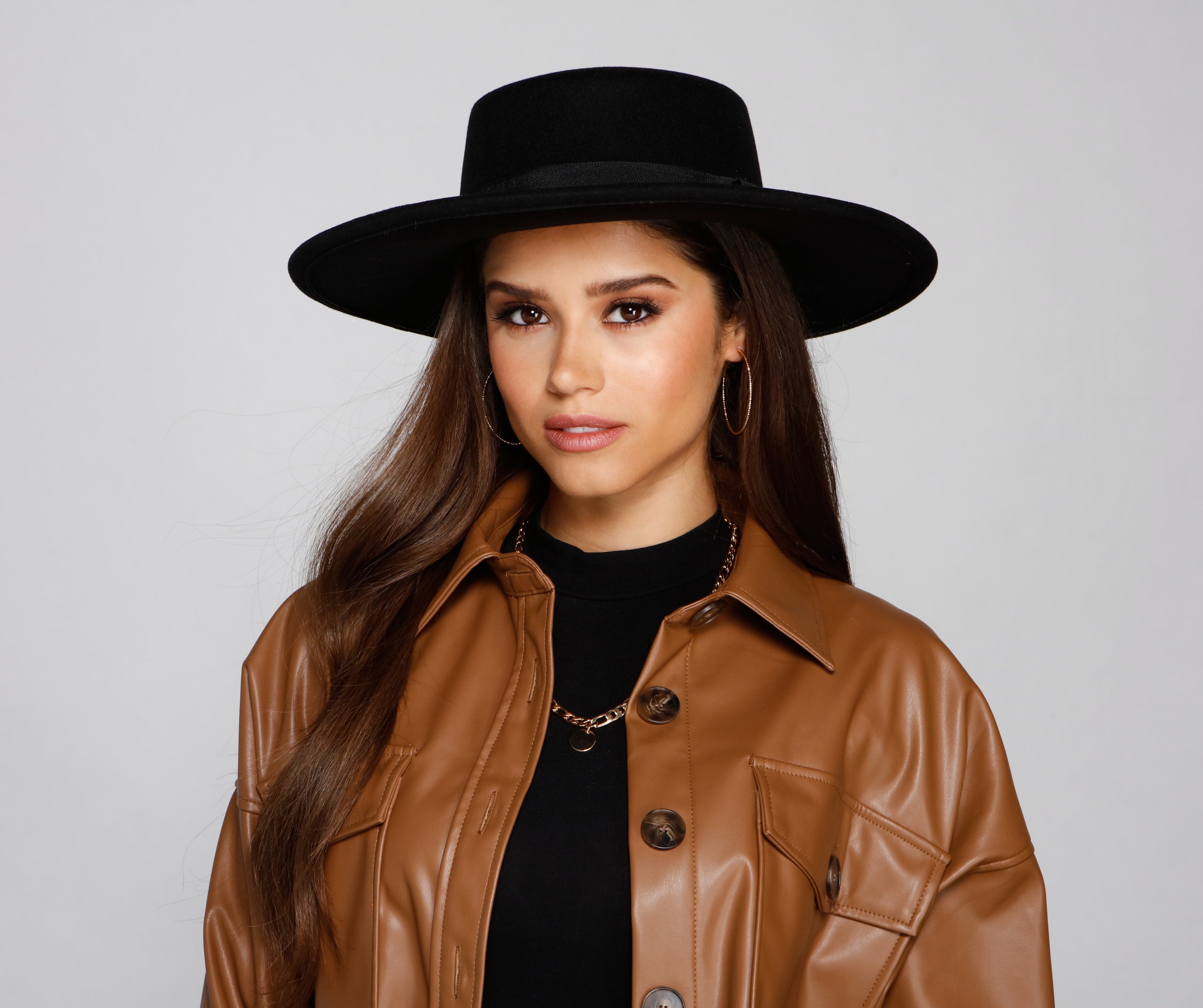 Trendy Stunner Faux Wool Boater Hat - Image 3