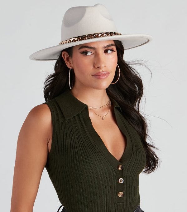 Western Girl Chain Band Panama Hat - Image 3