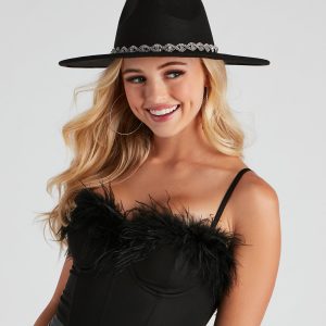 Glam Western Rhinestone Fedora
