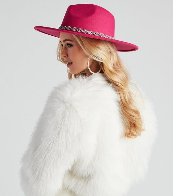 Glam Western Rhinestone Fedora - Image 3
