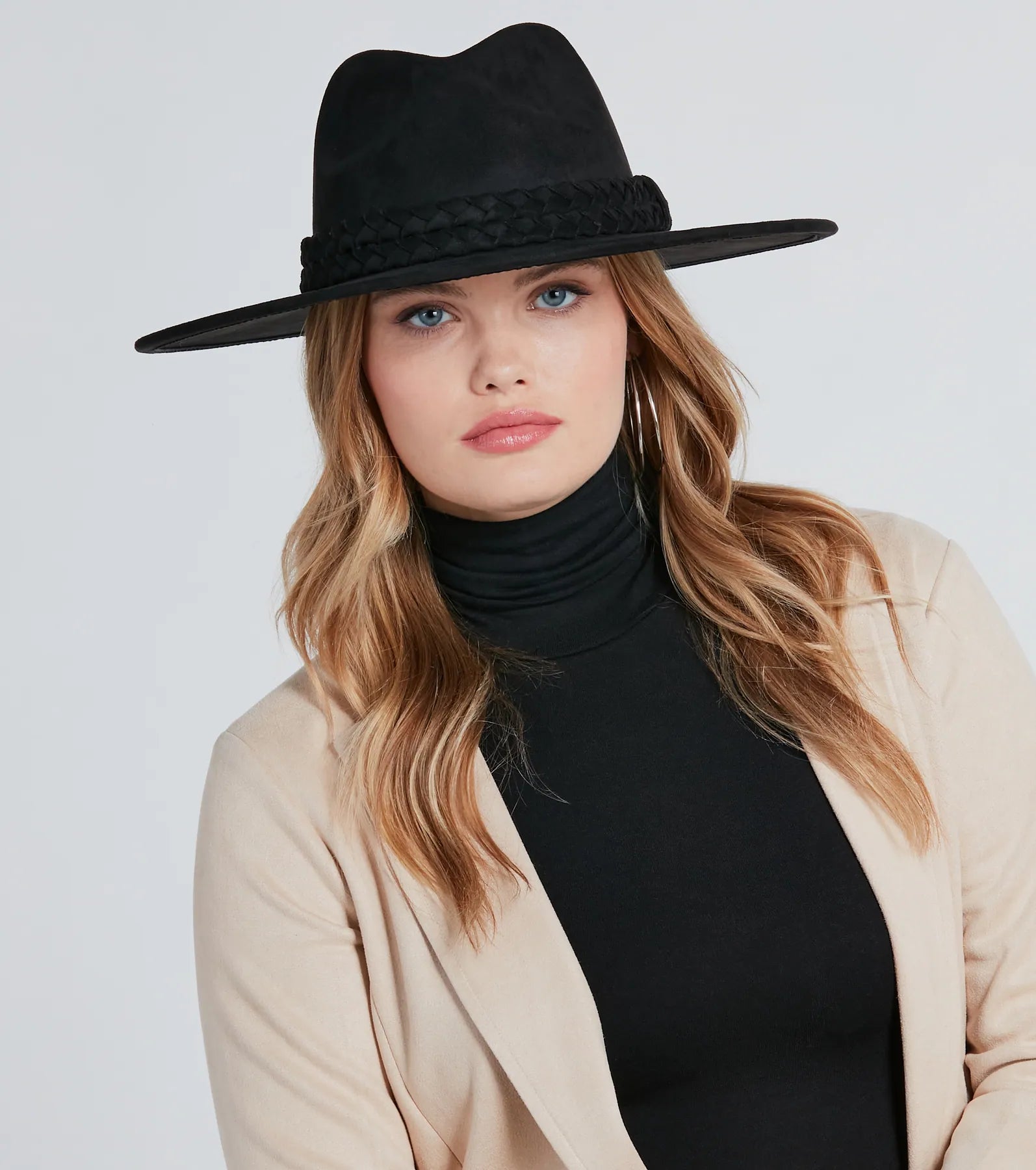 Chic Adventure Braided Faux Suede Panama Hat - Image 3