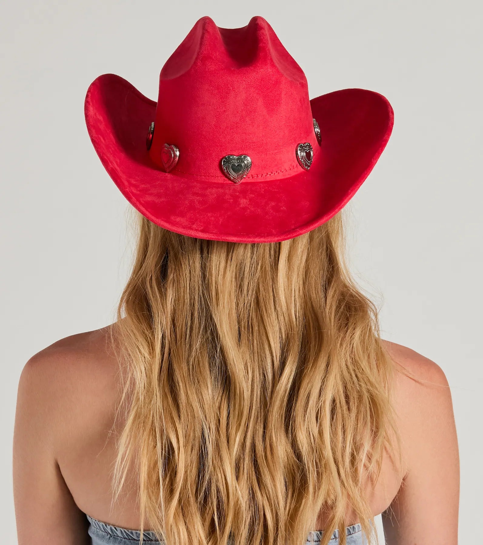 Western Heart Faux Suede Cowboy Hat - Image 14