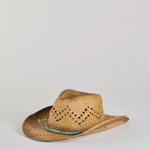 Country Babe Colored Stone Straw Cowboy Hat