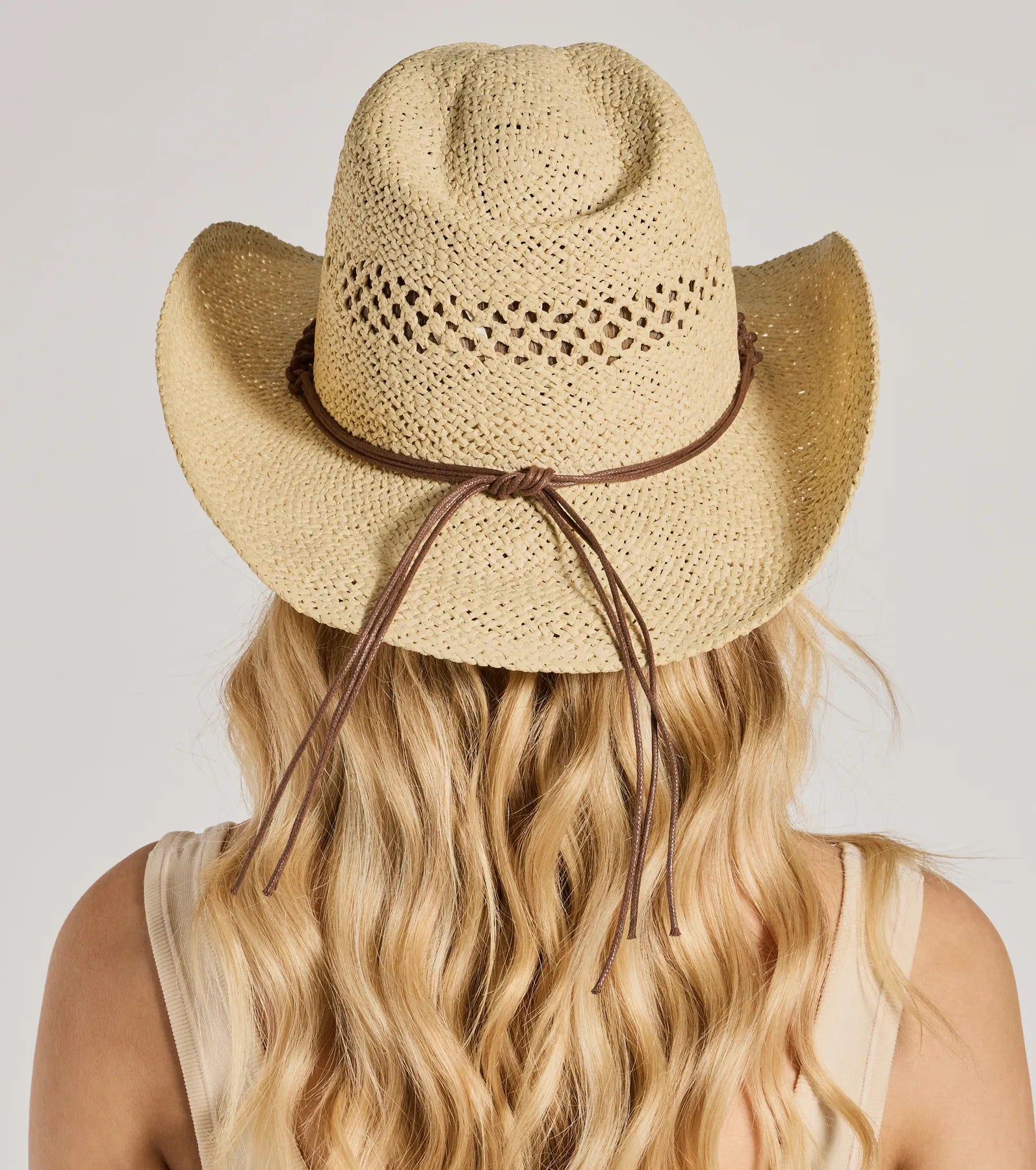 Howdy Hey Twist Braided Straw Cowboy Hat - Image 3