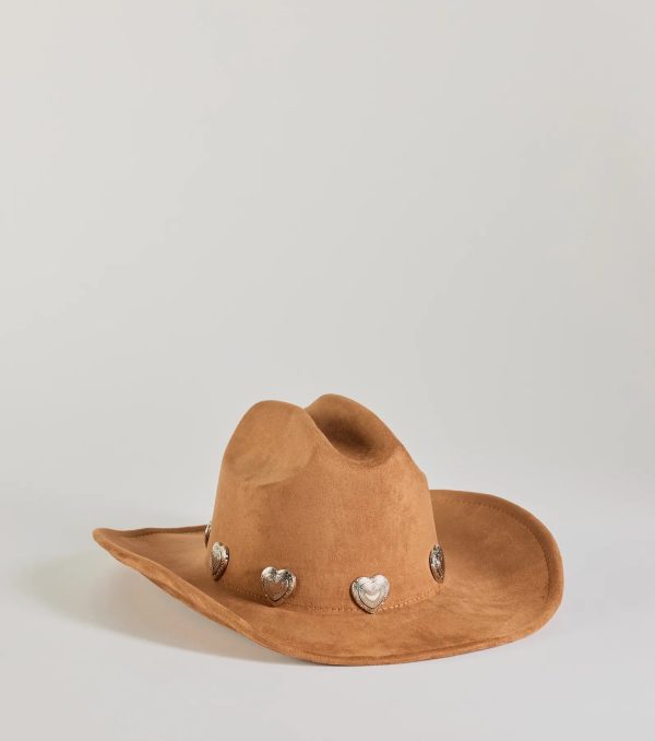 Western Heart Faux Suede Cowboy Hat - Image 19