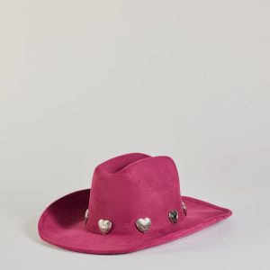 Western Heart Faux Suede Cowboy Hat