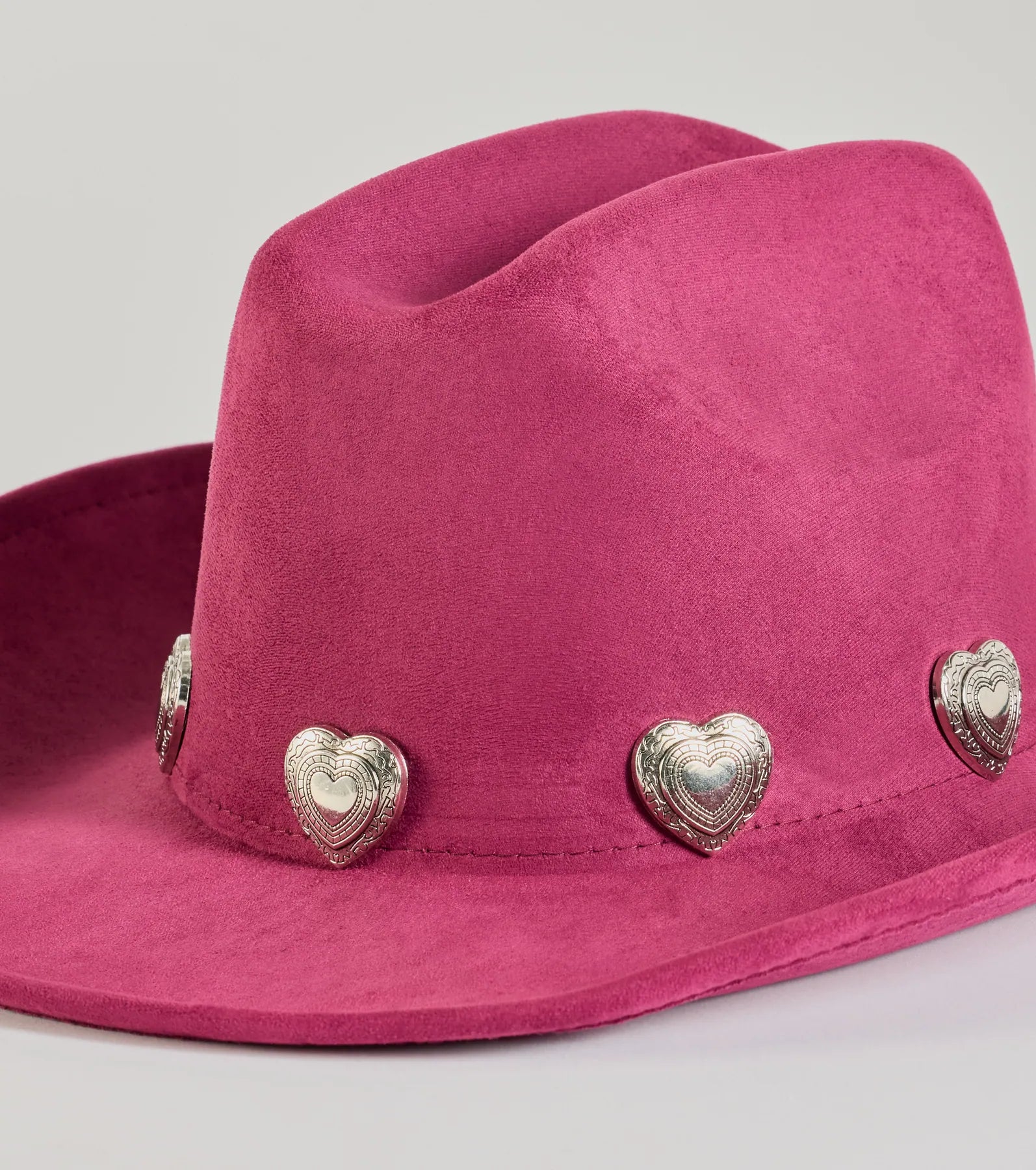 Western Heart Faux Suede Cowboy Hat - Image 3