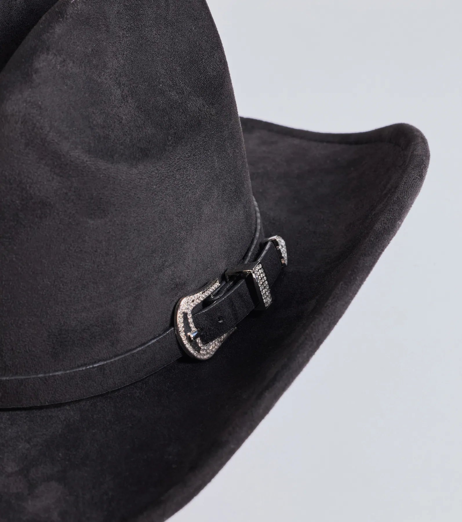 Glam Western Vibe Rhinestone Buckle Strap Cowboy Hat - Image 3