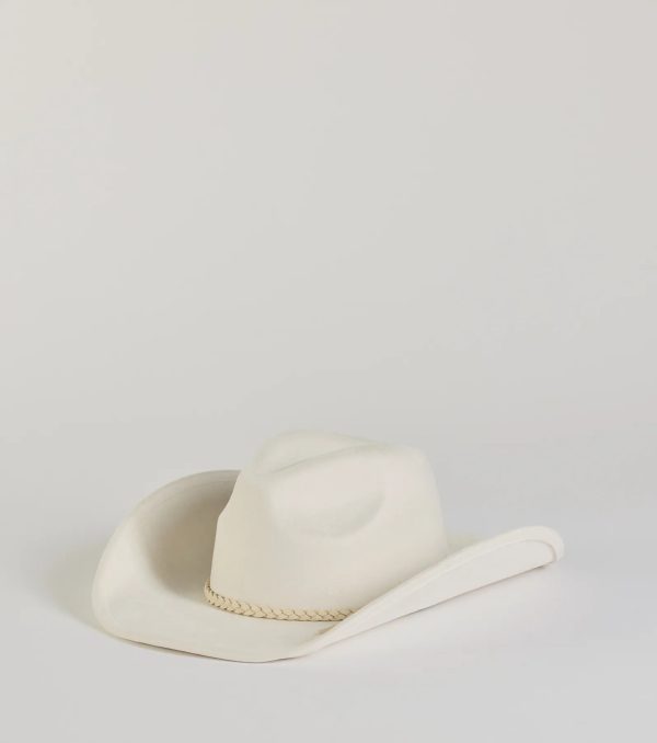 Wild West Braid Faux Suede Cowboy Hat - Image 4