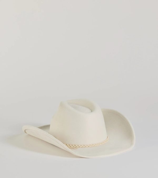 Wild West Braid Faux Suede Cowboy Hat - Image 5