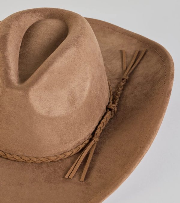 Wild West Braid Faux Suede Cowboy Hat - Image 3