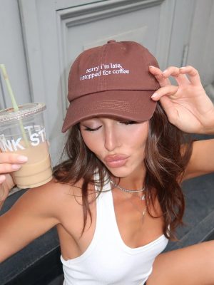 Sorry I'm Late. I Stopped For Coffee Baseball Cap