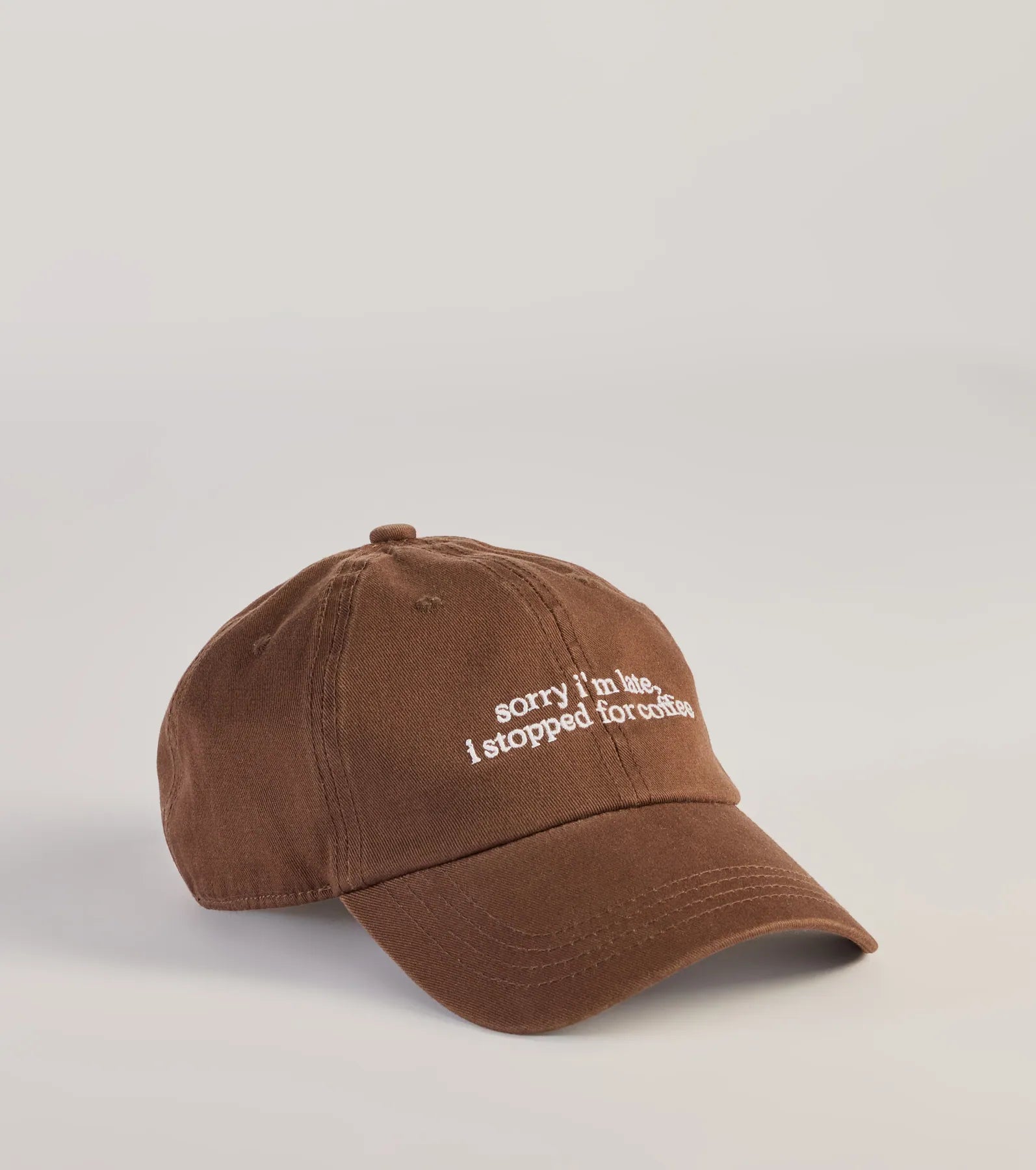 Sorry I'm Late. I Stopped For Coffee Baseball Cap - Image 2