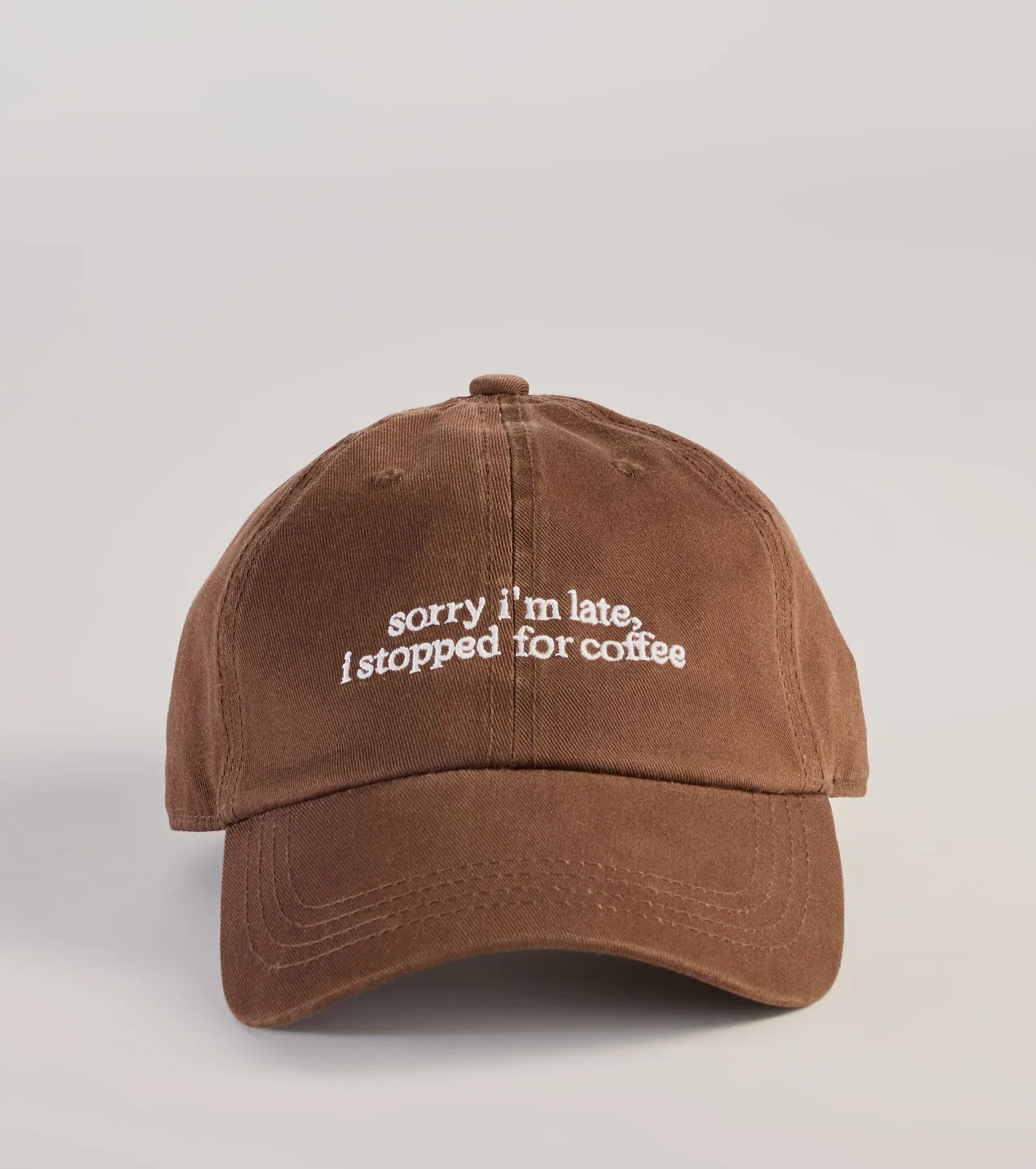 Sorry I'm Late. I Stopped For Coffee Baseball Cap - Image 3
