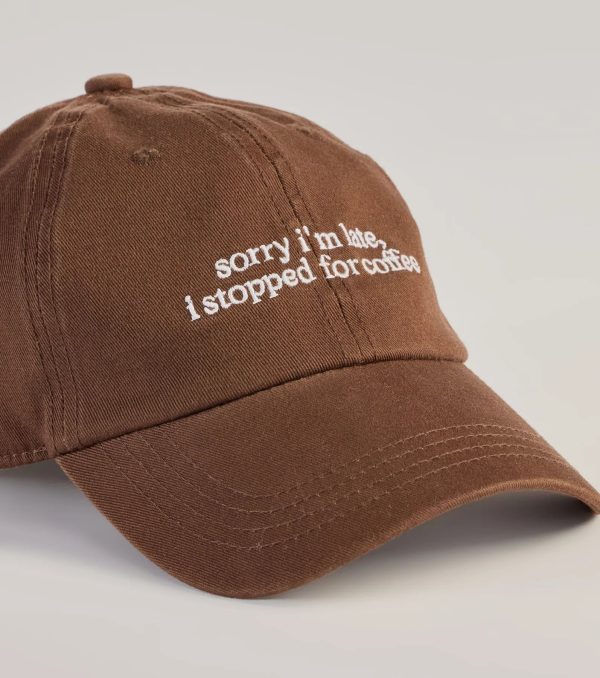 Sorry I'm Late. I Stopped For Coffee Baseball Cap - Image 4