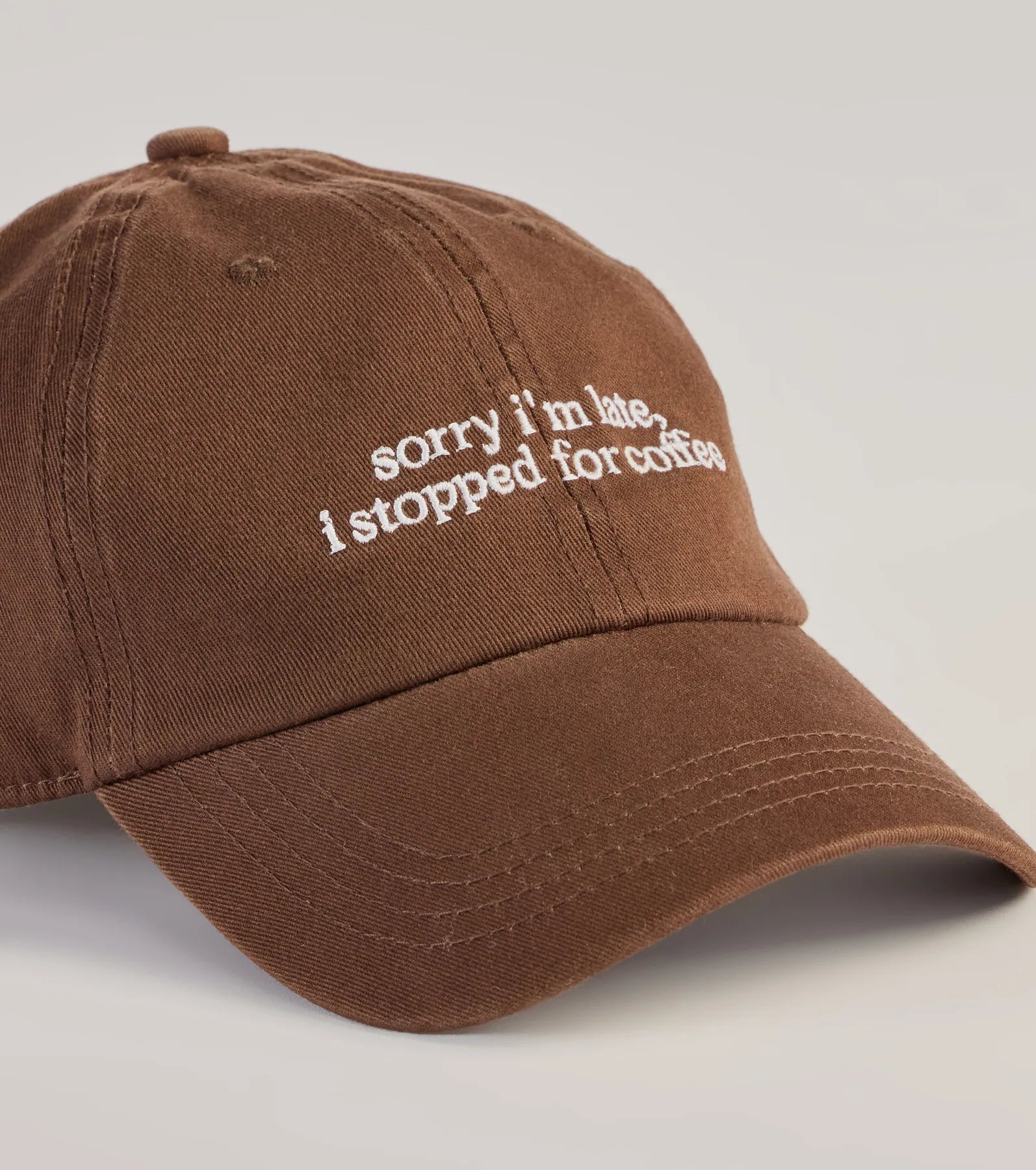 Sorry I'm Late. I Stopped For Coffee Baseball Cap - Image 4