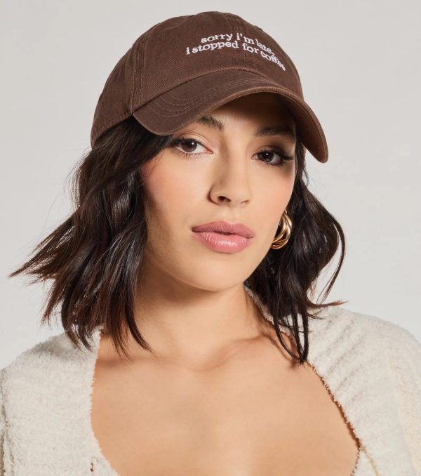 Sorry I'm Late. I Stopped For Coffee Baseball Cap - Image 6
