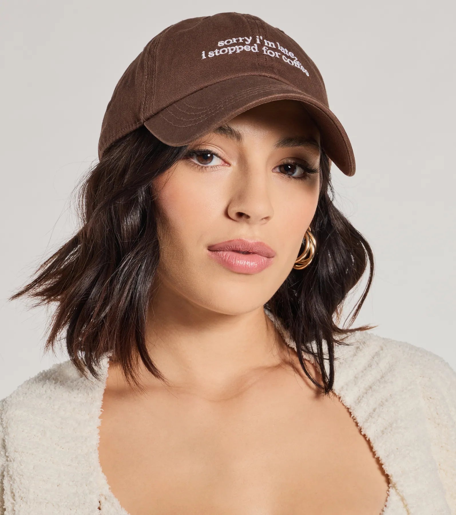 Sorry I'm Late. I Stopped For Coffee Baseball Cap - Image 6